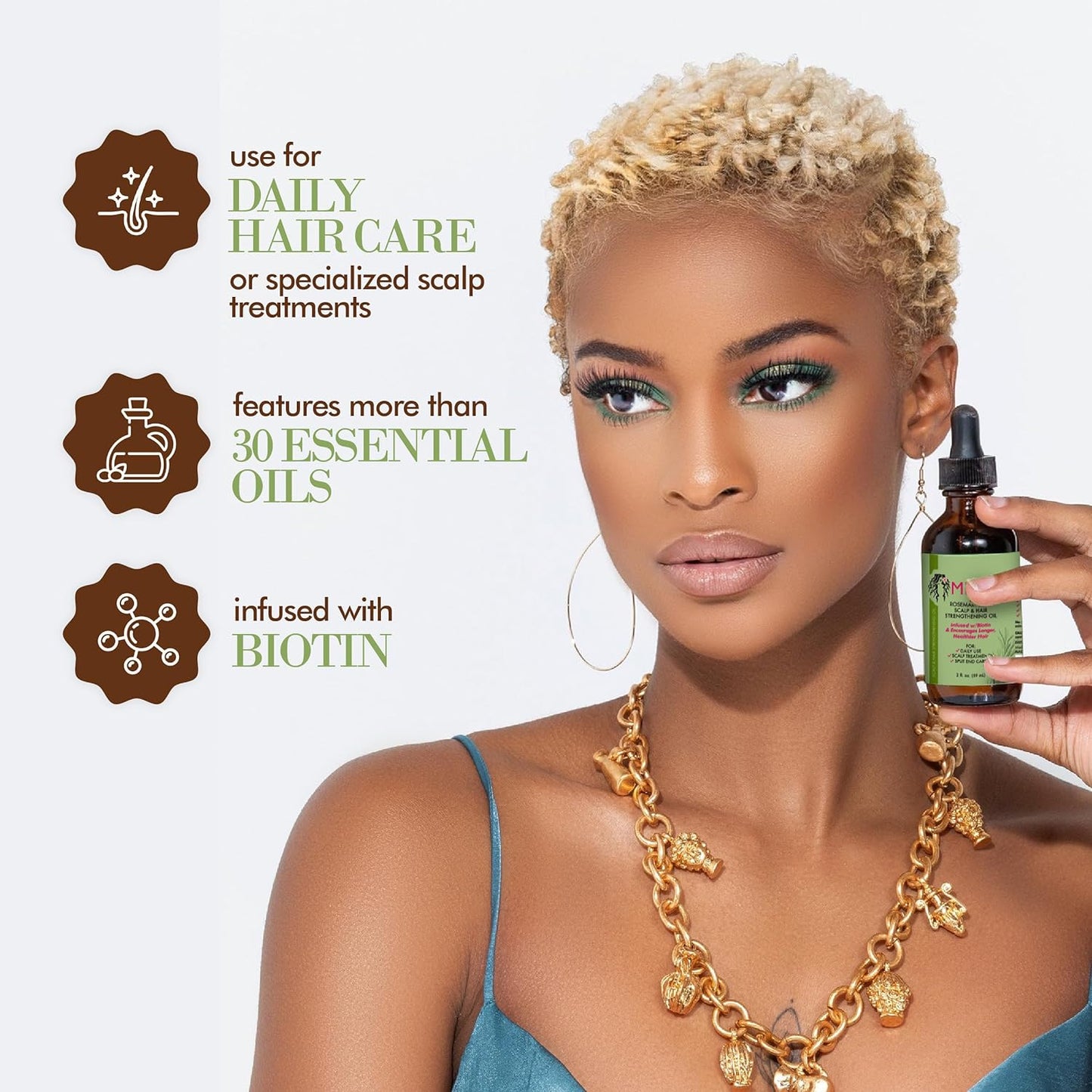 Mielle Rosemary Mint Scalp & Hair Strengthening Oil Infused With Biotin For All Hair Types 59ml