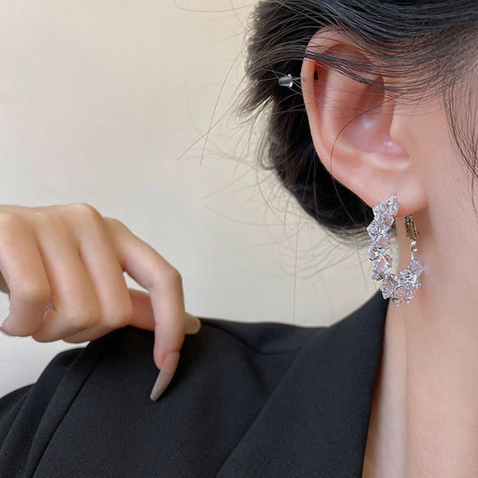 Diamond Super Shiny Crystal Earrings Fashion Women